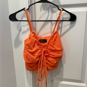 Orange Ruched Top
